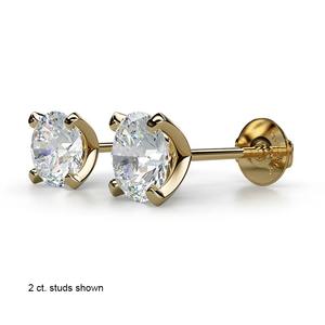 Pendientes de Moissanita Cultivada en Laboratorio de 2.00 CT, Modernos, con 4 Puntas Curvas, Oro Rosa, Cierre de Rosca, Plata de 14K, para Compromiso o Aniversario - Product Image 1