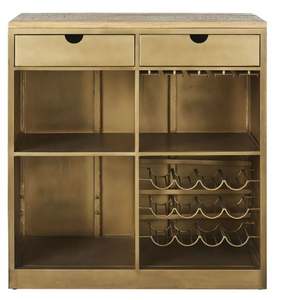 Gabinete de Bar de vino de diseño industrial moderno con acabado dorado de primera calidad con marco de hierro para uso en bar y restaurante en el hogar - Product Image 1