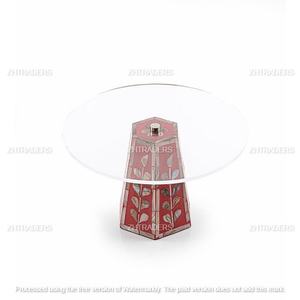 Assiette de présentation de gâteau en incrustation arylique exclusive MOP Support de service poli élégant pour les fêtes, les mariages et la présentation de desserts - Product Image 6