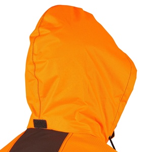 Hilly Land Logo personnalisé impression marron Orange veste de chasse à capuche confortable léger imperméable veste de chasse - Product Image 6