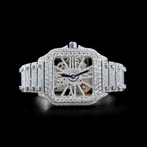 Reloj de Lujo para Hombre con Diamantes Moissanite, Diseño Cuadrado, Movimiento de Primera Calidad, Precio Razonable, Estilo Hip Hop - Product Image 1