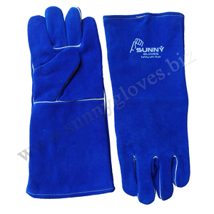 ถุงมืองานเชื่อมอุตสาหกรรมหนังสีแดงถุงมืองานเชื่อมอุตสาหกรรมหนังแขนยาวถุงมืองานเชื่อมอุตสาหกรรมป้องกันความร้อน - Product Image 3