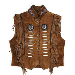 Gilet en cuir de Cowboy respirant confortable fabriqué au Pakistan dernière conception en gros gilet en cuir de Cowboy pour hommes - Product Image 1