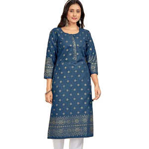 Ce 2025 Raksha Bandhan spécial dernier nouveau Design couleur verte broderie genou longueur fantaisie Kurti ensemble pour les femmes ou les filles portent - Product Image 1