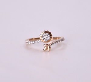 แหวนทองคำแท้ 14K สีเหลือง ประดับเพชรทรงกลม 1 กะรัต เพาะเลี้ยงในห้องปฏิบัติการ ขัดเงาอย่างดี แหวนแต่งงานสำหรับผู้หญิง สี D ถึง G ระดับความสะอาด IF SI2 - Product Image 1