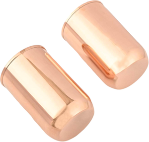 Mint Julep Cup Juego de accesorios Paquete de 2 vasos martillados 99% Cobre puro Instant Traders Acero Metal Drinkware con tapa - Product Image 3