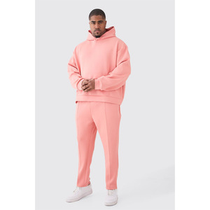 Ensemble survêtement 100% coton, coupe classique, pantalon de survêtement anti-boulochage, sweat à capuche, survêtement personnalisé brodé, survêtement pour homme - Product Image 1