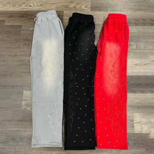 Pantalons de survêtement évasés personnalisés pour hommes Pantalons pour hommes Pantalons de sport lavés Style décontracté Poche latérale Design à jambes larges Jogger - Product Image 4