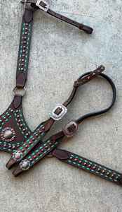 Haute qualité cheval une oreille Headstall poitrine collier ensemble prix de gros Tack - Product Image 2