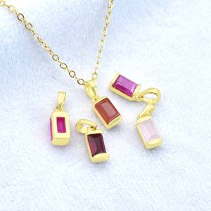 ชุดง่ามสร้อยคอชุบทองมูนสโตนสีรุ้งเครื่องประดับอัญมณีแฮนด์เมดแบบเรียบง่ายสวยงามของขวัญสำหรับความรัก - Product Image 4