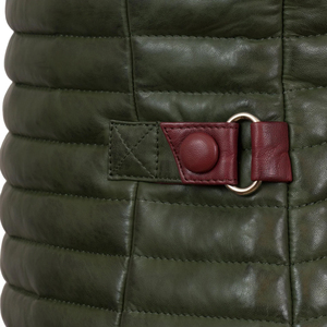 Chaleco de Cuero Genuino para Mujer, Nuevo Modelo de Invierno, Cuello Camisero, Relleno de Algodón de Alta Calidad, Estilo Casual y Moderno - Product Image 3