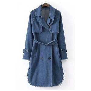 Chaqueta vaquera larga clásica para mujer, elegante, de gran tamaño, versátil, hasta la rodilla, capas de moda, ropa de calle Vintage esencial - Product Image 3