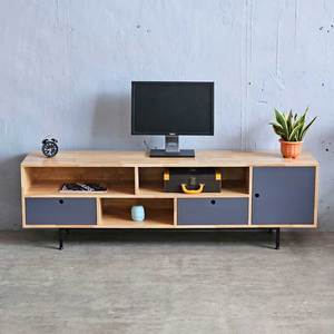 ตู้วางทีวีไม้ยางพาราสไตล์ร่วมสมัย Ministral สำหรับห้องนั่งเล่น ขนาด 180x40x53 ซม. รุ่น KTV68053 เหมาะสำหรับบ้านสไตล์ฟาร์มเฮาส์และตู้วางทีวี - Product Image 5