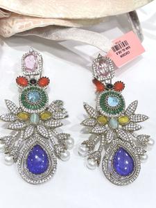 Impresionantes Pendientes de Plata de la Mejor Calidad con Acabado Plateado, Estilo Fusion Stones, Colección para Bodas, para Mujeres y Niñas - Product Image 6