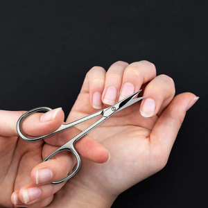 Haute qualité 4 pouces métal acier soins des ongles ciseaux lame droite pointue incurvée cuticule manucure outil beauté outil pochette - Product Image 4