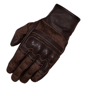 Men's Brown Genuine Leather Air Vent Gloves Mesh Printed Auto Racing Wear for Winter Custom Team for Motorbike Motorcycle Racing - Product Image 2