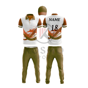 ชุดคริกเก็ตใส่สบายน้ำหนักเบาพิมพ์โลโก้และหมายเลขประกอบด้วยกางเกงและเสื้อเจอร์ซี่ - Product Image 4