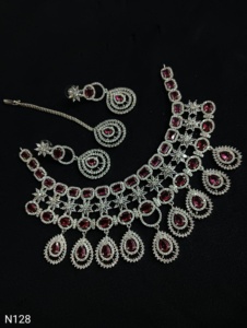 Conjunto de Collar de Novia con Diamantes Americanos y Aretes Clásicos de Alta Calidad para Joyería de Boda, Estilo Clásico para Mujer - Product Image 4