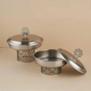 Arabic Date <b>Bowl</b> <b>With</b> <b>Lid</b> & Laser Design Stand For Kitchen Serveware Chocolate Date <b>Bowl</b> Gulf Style RAMZAN Item - Product Image 3
