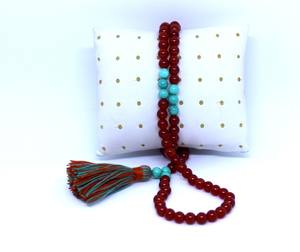 Cuentas de Oración Musulmanas Hechas a Mano con Piedra Natural de Ónix Rojo Aqeeq Hakik, Misbaha Tasbih Tesbih de Tamaño Pequeño - Product Image 5