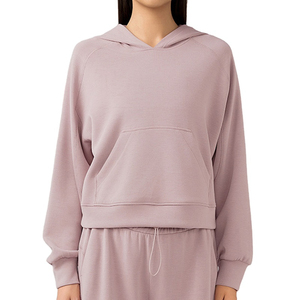 Sudadera Corta Personalizada con Logotipo al por Mayor, Sudadera Lisa para Mujer, Sudadera con Capucha de Felpa de Algodón Suave, Sudaderas Cortas con Capucha para Mujer - Product Image 1