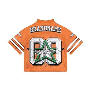 เสื้อฟุตบอลอเมริกันแบบซับลิเมชั่นสั่งทำพิเศษ สไตล์เรโทร ทรงโอเวอร์ไซส์ ผ้าตาข่าย สตรีทแวร์ สำหรับแฟนคลับ - Product Image 6