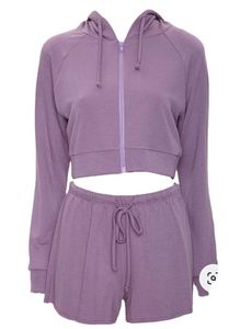 Nouveauté, ensemble sweat-shirt à capuche zippé et sweat-shirt pour femmes, haut court uni et pantalon de survêtement respirant pour l'hiver - Product Image 3