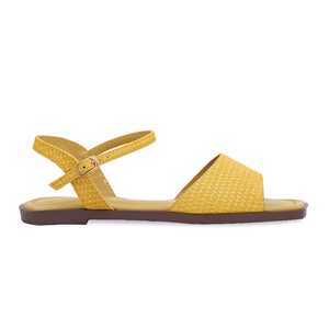 Amarillo Formal FR5181 Sandalias de tacón Moda Punta abierta Tobillo Correa Transpirable PU Plantilla para verano al aire libre - Product Image 3