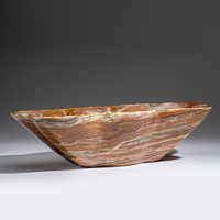 Antiek-stijl gepolijste 100% natuurlijke multicolor onyx marmeren schaal uniek design fruit- en groentepresentatie stuk Pakistan origine hoogwaardig