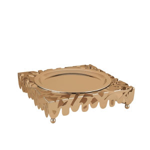 Plateau de service blanc Mate moderne avec poignées centrales artisanat en métal pour servir des collations de bonbons aux noix - Product Image 6