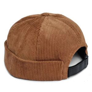 Corduroy <b>Beanie</b> Cap Adjustable Unisex Solid Color Casual Hat for Adults - Product Image 1