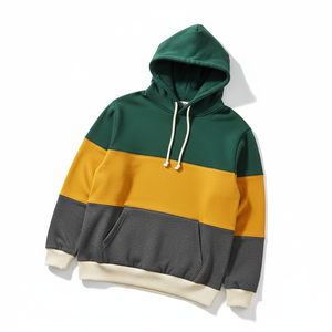 Tricolor Paneled 500 GSM Heavyweight Cotton Fleece Pullover Hoodie Streetwear Hoodie Premium Luxury 2025 - Product Image 1