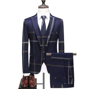 Breathable Double Breasted Anti-Wrinkle Office Business Men Suit Blazer Customizable Pant Coat Solid Color - Product Image 4