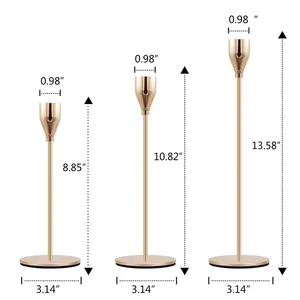 แม่พิมพ์เทียนสำหรับตกแต่งงานแต่งงานทำจากทองเหลืองสีทอง - Product Image 2