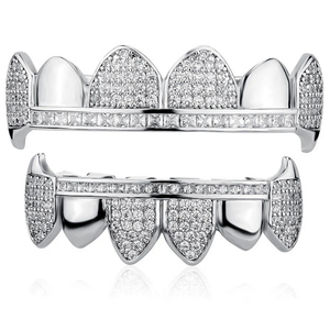 Joyería personalizada de Hip Hop de Plata de Ley 925 Ice VVS Diamond Cut Honeycomb Lab Grown Teeth Grillz para hombres y mujeres para regalo de boda - Product Image 4