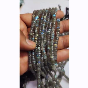 25 brins de labradorite naturelle 5mm heishi perles lisses 1962 cts Iroc ventes perles de pneu de pierres précieuses longueur 14 pouces US $93 pour tous - Product Image 2