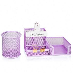 Mesh <b>Pen</b> Organizer With Pencil Cup 3 Compartment Desk Caddy Sticky Note and Paper Clips Holder - Product Image 1