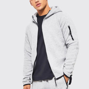 Conjunto de chándal de ajuste regular de algodón liso para invierno con logotipo personalizado, ropa de calle apilada, tecnología deportiva, forro polar a prueba de viento - Product Image 2