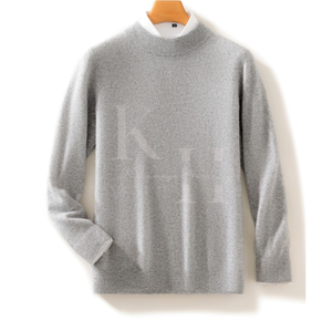 Suéter de punto de manga larga con estilo para hombre, mezcla de lana suave, logotipo frontal, moda Otoño Invierno, cómodo y transpirable - Product Image 4