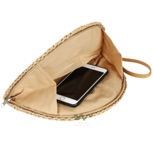 Bolso de mano de jacinto de agua en forma de semicírculo con diseño de lujo moderno 2024 para mujer - Product Image 3