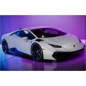 Fida White Lamborghini Huracan in Purple Light <b>Canvas</b> Print - Product Image 6