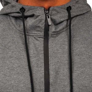 Sweat à capuche gris unisexe qualité éponge polaire fermeture éclair complète sweat à capuche blanc léger et populaire doux et léger - Product Image 6