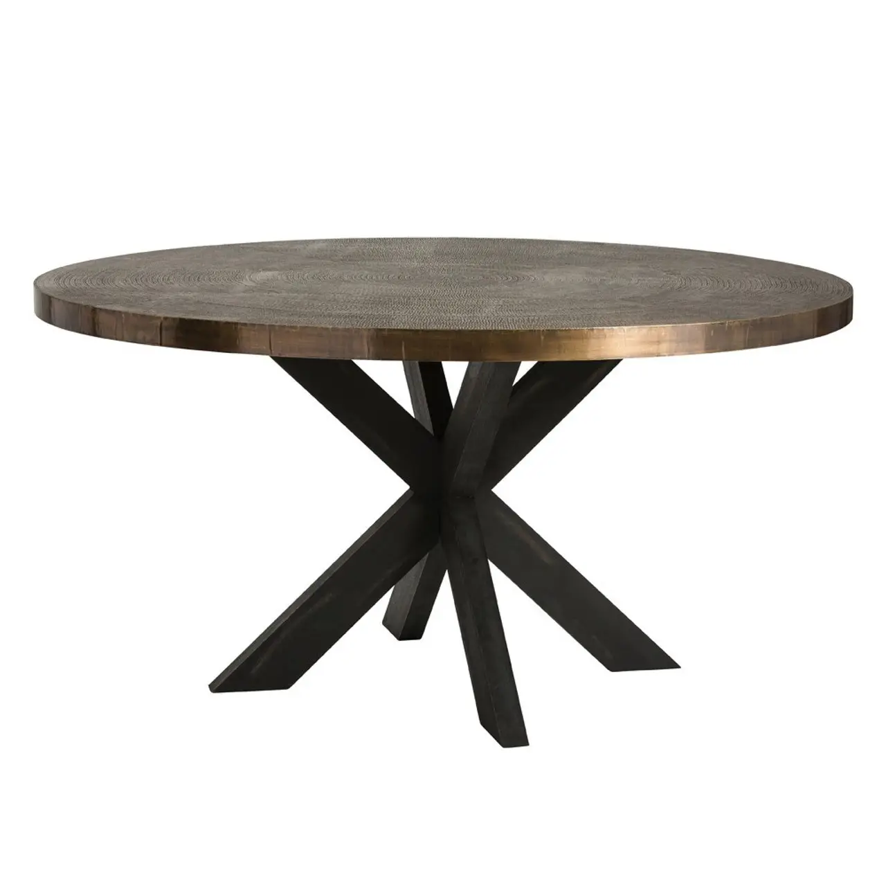 Aluminium and Iron Bistro Table Nordic Style Round Top With Brass Antique Matte Black Finishing For Living Room and Bedroom