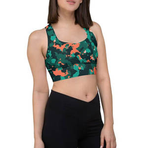 Soutien-gorge de yoga actif avec logo personnalisé pour femmes soutien-gorge sexy de gymnastique en coton respirant avec col en O en Spandex pour adultes soutiens-gorge de sport - Product Image 1