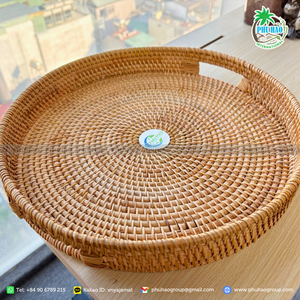 PRODUCTO SUPERIOR Artesanía tradicional Cumple con bandejas de ratán de uso moderno para exhibición, comedor o regalos curados - Product Image 4