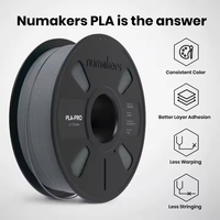 Filament d'impression 3D Numakers Asia 1 kg PLA Pro gris foncé, moulage 200°C, meilleure qualité, 1,75 mm, sortie durable et cohérente