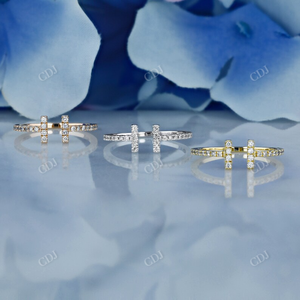 หน่วยการผลิตเปิดบาร์ข้อมือสไตล์ที่เรียบง่ายแหวนแต่งงานกับห้องปฏิบัติการที่ปลูกเพชรได้รับการรับรองรอบ CVD แหวนเพชรเครื่องประดับปรับ - Product Image 3