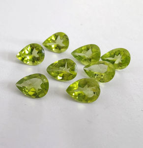 AAA + Calidad Peridoto natural Forma de pera Corte facetado Calibrado Forma de lágrima Piedras preciosas al por mayor - Product Image 4