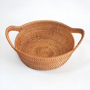 Pantry organizers and kitchen decor handcrafted high quality <b>rattan</b> <b>storage</b> bowl shaped <b>basket</b> - Product Image 1
