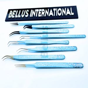 Pince à épiler personnalisée Silver Sparkle Outil d'extension de cils de qualité supérieure disponible en vrac avec options de logo - Product Image 5